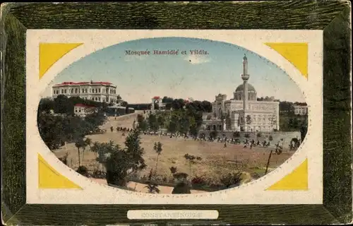 Präge Passepartout Ak Konstantinopel Istanbul Türkei, Mosquee Hamidie et Yildiz
