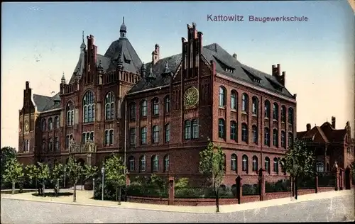 Ak Katowice Kattowitz Oberschlesien, Baugewerkschule