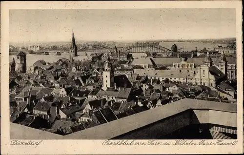 Ak Düsseldorf am Rhein, Rundblick vom Turm des Wilhelm Marx Hauses