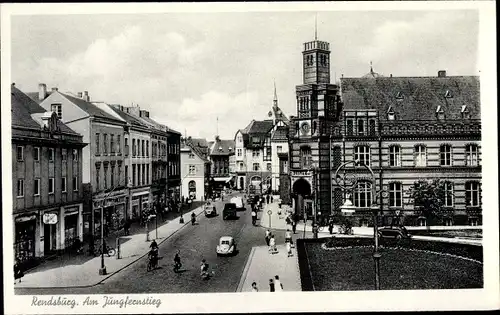 Ak Rendsburg in Schleswig Holstein, Jungfernstieg