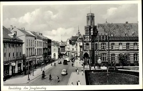 Ak Rendsburg in Schleswig Holstein, Jungfernstieg