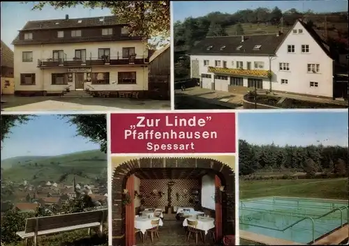 Ak Pfaffenhausen Jossgrund im Spessart, Pension Zur Linde, Panorama