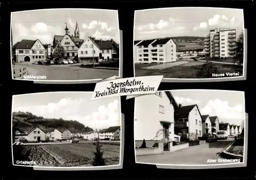 Ak Igersheim an der Tauber, Möhlerplatz, Neues Viertel, Ortspartie, Alter Grabenweg