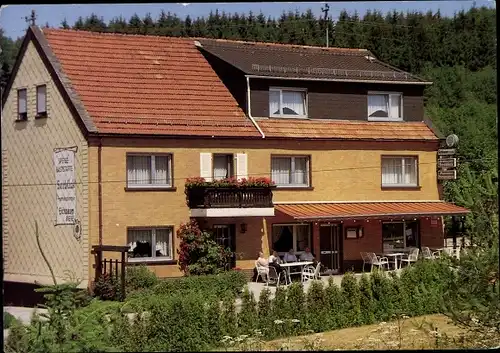 Ak Eckelhausen am Bostalsee Nohfelden an der Nahe Saarland, Restaurant Pension Seeblick