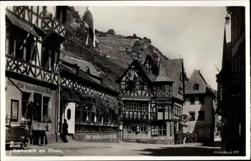 Ak Bacharach am Rhein, Straßenpartie, Altes Haus, Gasthaus