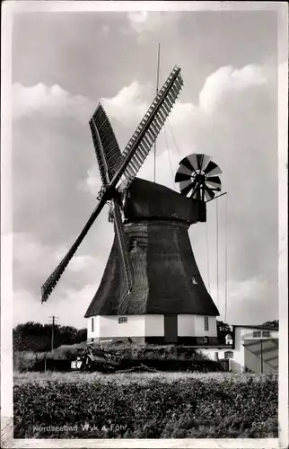Ak Wyk auf Föhr Nordfriesland, Windmühle