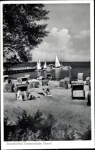 Ak Ostseebad Timmendorfer Strand, Partie am Strand, Segelboote