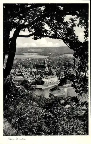 Ak Hann. Münden in Niedersachsen, Durchblick zum Ort