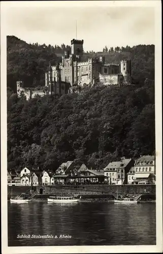 Ak Stolzenfels Koblenz am Rhein, Blick zum Schloss
