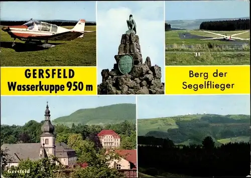 Ak Gersfeld in der Rhön Hessen, Wasserkuppe, Flugzeug, Segelflieger