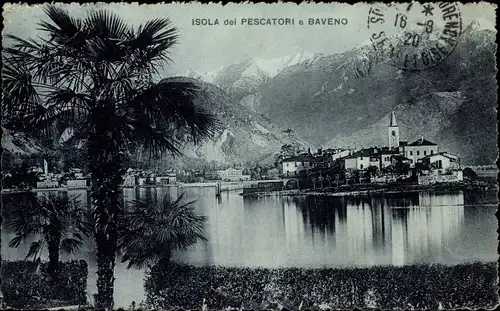 Ak Baveno Lago Maggiore Piemonte Italien, Isola dei Pescatori