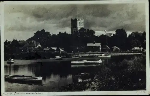 Ak Christchurch Dorset England, Wasserpartie, Ruderboote