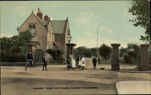 Ak Birkenhead North West England, Mersey Park Entrance, Higher Tranmere