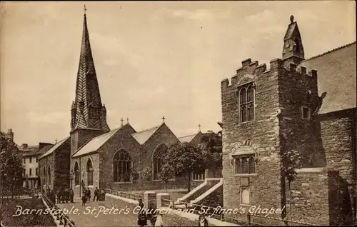 Ak Barnstaple Devon England, St. Peter's Church and St. Anne's Chapel