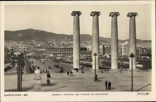 Ak Barcelona Katalonien Spanien, Avenida Triunfal del Parque de Montjuich