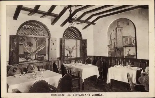 Ak Pamplona Navarra, Comedor del Restaurant Iruna