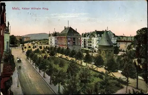 Ak Metz Moselle, Kaiser Wilhelm Ring, Gebäude, Turm