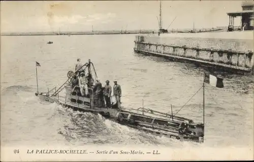 Ak Pallice La Rochelle Charente Maritime, Sortie d'un Sous Marin, Französisches U-Boot