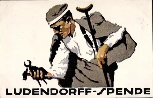 Künstler Ak Hohlwein, Ludwig, Ludendorff Spende, Kriegsveteran, Werkzeuge