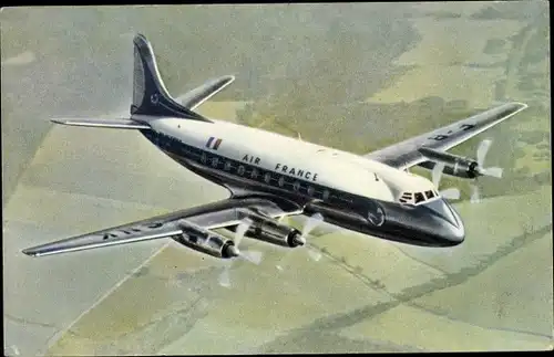 Ak Französisches Passagierflugzeug, Air France, Vickers Viscount