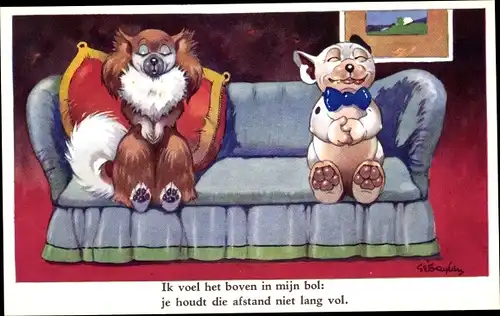 Künstler Ak Studdy, George E., Bonzo the Dog, Ik voel het boven in mijn bol