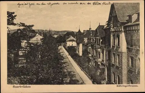 Ak Saarbrücken a.d. Saar, Blick in die Zähringerstraße