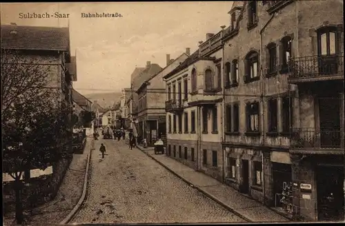Ak Sulzbach im Saarland, Bahnhofstraße