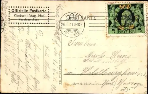 Künstler Ak Wagner, Ludwig, Hof an der Saale Oberfranken, Margaritentag 1911, Kinderhilfstag