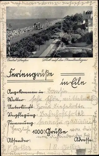 Ak Ostseebad Bansin Heringsdorf auf Usedom, Promenade, Strandanlagen