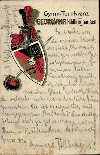 Studentika Ak Hildburghausen in Thüringen, Gymn. Turnkranz Georgiana