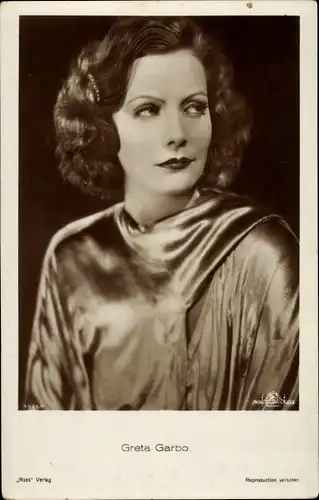 Ak Schauspielerin Greta Garbo, Portrait
