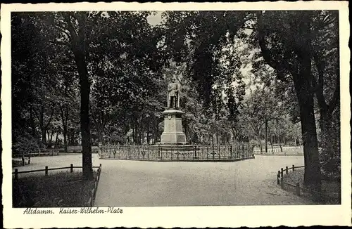 Ak Dąbie Szczecin Altdamm Stettin Pommern, Kaiser Wilhelm Platz, Denkmal