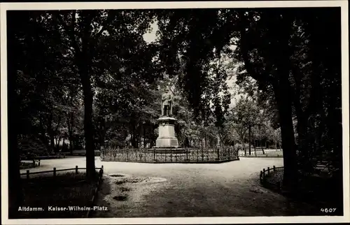 Ak Dąbie Szczecin Altdamm Stettin Pommern, Kaiser Wilhelm Platz, Denkmal