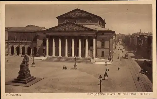 Ak München Bayern, Max Joseph Platz, Nationaltheater