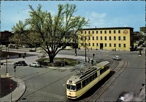 Ak Ludwigshafen am Rhein, Platz am Hauptbahnhof, Straßenbahn Linie 4