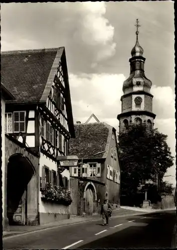 Ak Kallstadt an der Weinstraße, Naturweinhaus Henninger mit Kirche