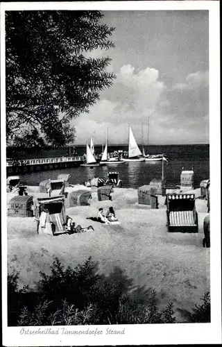 Ak Ostseebad Timmendorfer Strand, Partie am Strand, Segelboote