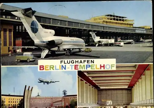 Ak Berlin Tempelhof, Flughafen, Flugzeug