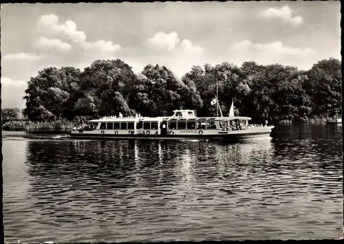 Ak Berlin Zehlendorf, Dampfer MS Lichterfelde, Insel Imchen, Stern und Kreisschiffahrt