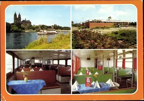 Ak Magdeburg an der Elbe, Elbdampfer MS Frohsinn, Abteilung Weiße Flotte und Fähren