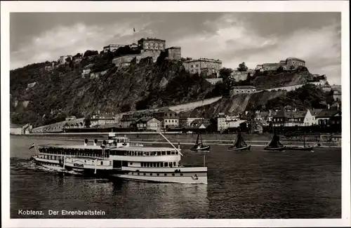 Foto Koblenz am Rhein, Petersberg, Rheindampfer Vaterland, Hotel Kurfürst