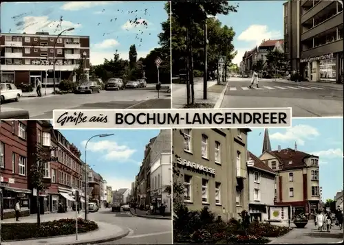 Ak Langendreer Bochum im Ruhrgebiet, Straßenpartie, Sparkasse