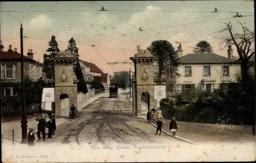Ak Southampton Hampshire England, The Stag Gates