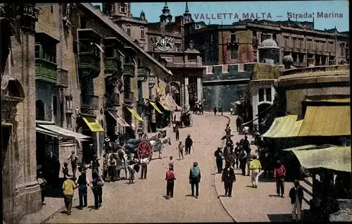 Ak Valletta Malta, Strada Marina, Gate