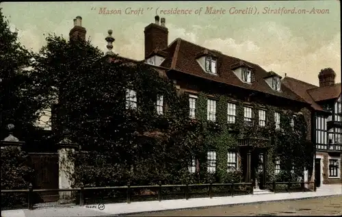 Ak Stratford upon Avon Warwickshire England, Mason Croft, Residence of Marie Corelli