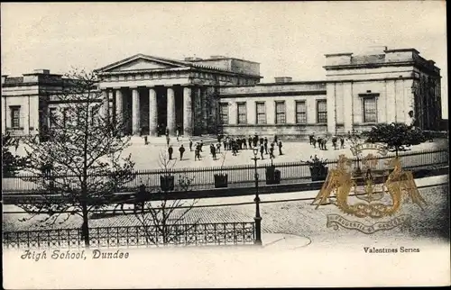 Präge Wappen Ak Dundee Schottland, High School