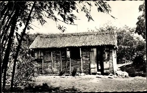 Ak Saint Louis Guadeloupe, Une chaumiere sous les bambous