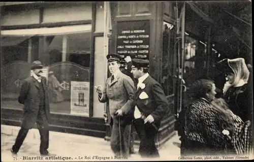 Ak Biarritz Pyrénées Atlantiques, Le Roi d'Espagne