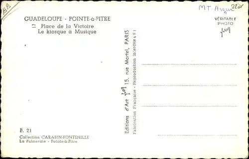 Ak Pointe a Pitre Guadeloupe, Place de la Victoire, Le Kiosque a Musique