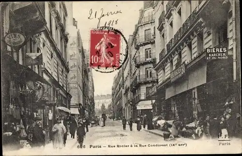 Ak Paris IX., Rue Rodier a la Rue Condorcet